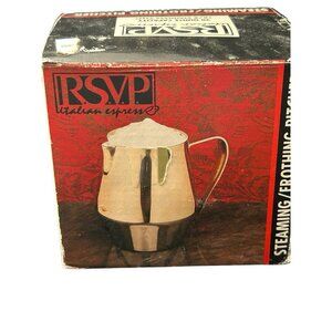 RSVP NOS Frothing Milk Steamer Pitcher Cup Coffee Espresso Stainless 12oz